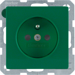 6768766013 Socket outlet with earthing pin with enhanced touch protection,  Berker Q.1/Q.3/Q.7/Q.9, green velvety