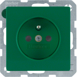 6768766013 Socket outlet with earthing pin with enhanced touch protection,  Berker Q.1/Q.3/Q.7/Q.9, green velvety