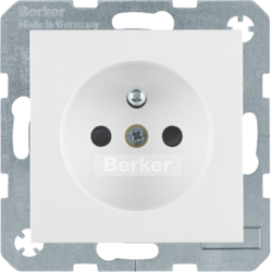 6768768989 Socket outlet with earthing pin with enhanced touch protection,  Berker S.1/B.3/B.7, polar white glossy