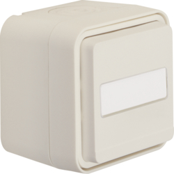 6768813522 Socket outlet with earthing pin and hinged cover surface-mounted with labelling field,  enhanced contact protection,  Berker W.1, polar white matt