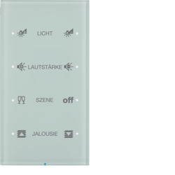 75144150 Touch sensor 4gang comfort with integral bus coupling unit,  KNX - Berker R.3 - configured,  glass polar white