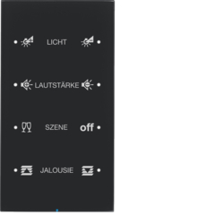 75144155 Touch sensor 4gang comfort with integral bus coupling unit,  KNX - Berker R.3 - configured,  glass black