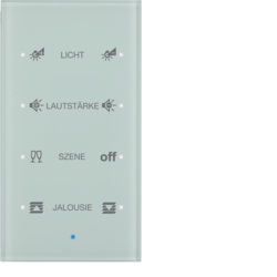 75144930 KNX Glass sensor 4gang comfort with integral bus coupling unit,  KNX - Berker TS Sensor - configured,  glass polar white