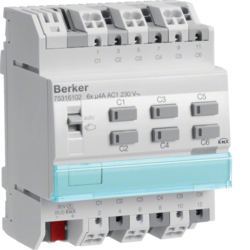 75316102 Switch actuator/blind actuator 6/3gang pro RMD 4 A with plug-in terminals,  KNX,  light grey