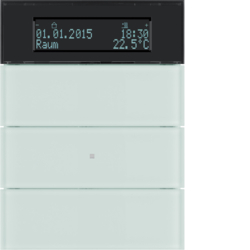 75663590 B.IQ push-button 3gang with thermostat Display,  KNX - Berker B.IQ,  glass polar white