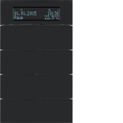 75664592 B.IQ push-button 4gang with thermostat Display,  KNX - Berker B.IQ,  glass black