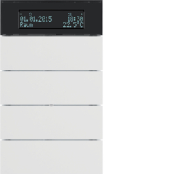 75664599 B.IQ push-button 4gang with thermostat Display,  KNX - Berker B.IQ,  polar white matt