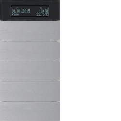 75665594 B.IQ push-button 5gang with thermostat Display,  KNX - Berker B.IQ,  Aluminium,  aluminium anodised