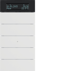 75665599 B.IQ push-button 5gang with thermostat Display,  KNX - Berker B.IQ,  polar white matt