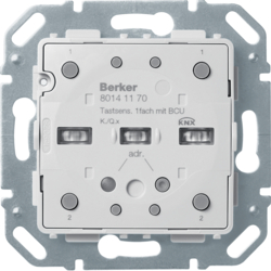 80141170 Tastsensor-Modul 1fach mit RGB LED,  mit internem Temperaturfühler,  mit integriertem Busankoppler,  KNX - Berker Q.x/K.x,  lichtgrau