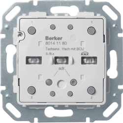 80141180 Tastsensor-Modul 1fach mit RGB LED,  mit internem Temperaturfühler,  mit integriertem Busankoppler,  KNX - Berker S.1/B.3/B.7, lichtgrau