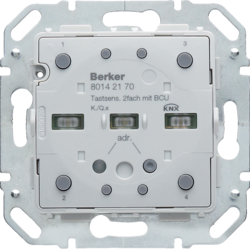 80142170 Tastsensor-Modul 2fach mit RGB LED,  mit internem Temperaturfühler,  mit integriertem Busankoppler,  KNX - Berker Q.x/K.x,  lichtgrau