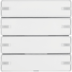 80144329 Push-button 4gang with labelling fields,  and RGB LED,  with integrated temperature sensor,  KNX - Berker Q.1/Q.3, polar white