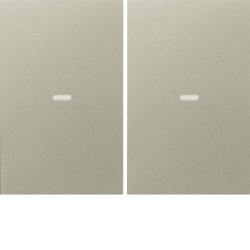 80960373 Cover for 2gang for push-button module with clear lens,  KNX - Berker K.1/K.5, stainless steel matt,  lacquered