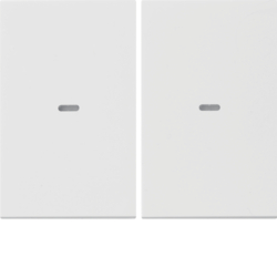 80960379 Cover for 2gang for push-button module with clear lens,  KNX - Berker K.1/K.5, polar white glossy