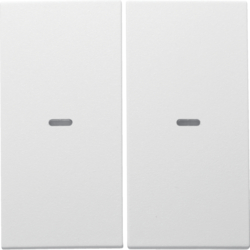 80960399 Cover for 2gang for push-button module with clear lenses,  KNX - Berker S.1/B.3/B.7, polar white,  matt,  plastic