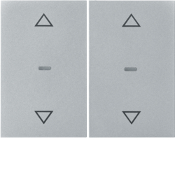 80961371 Cover for 2gang for push-button module with clear lenses,  KNX - Berker K.1/K.5, aluminium,  matt,  lacquered