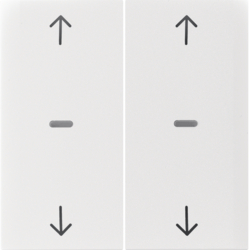 80961389 Cover for 2gang for push-button module with clear lenses,  KNX - Berker S.1/B.3/B.7, polar white glossy