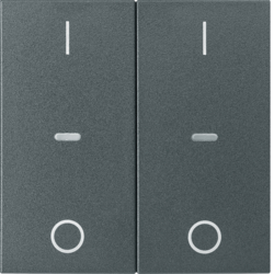 80962385 Cover for 2gang for push-button module with clear lenses,  KNX - Berker S.1/B.3/B.7, anthracite,  matt