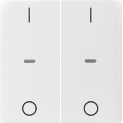 80962389 Cover for 2gang for push-button module with clear lenses,  KNX - Berker S.1/B.3/B.7, polar white glossy