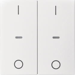 80962399 Cover for 2gang for push-button module with clear lenses,  KNX - Berker S.1/B.3/B.7, polar white,  matt