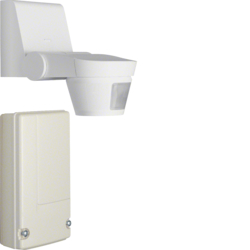 85365199 KNX radio motion detector 220° surface-mounted/switch actuator 1gang surface-mounted set KNX radio/quicklink,  polar white matt/white