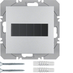 85655183 KNX radio wall-transmitter 1gang flat solar quicklink Berker S.1/B.3/B.7, aluminium,  matt,  lacquered