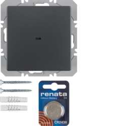 85655226 KNX radio wall-transmitter 1gang flat quicklink Berker Q.1/Q.3/Q.7/Q.9, anthracite velvety,  lacquered