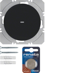 85655231 KNX radio wall-transmitter 1gang flat quicklink Berker R.1/R.3/R.8/Serie 1930/R.classic,  black glossy