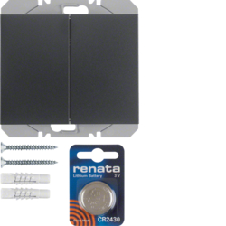 85656275 KNX radio wall-transmitter 2gang flat quicklink Berker K.1, anthracite matt,  lacquered