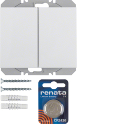 85656279 KNX radio wall-transmitter 2gang flat quicklink Berker K.1, polar white glossy