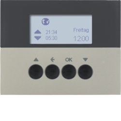 85741173 Blind time switch with display,  Berker K.5, stainless steel matt,  lacquered
