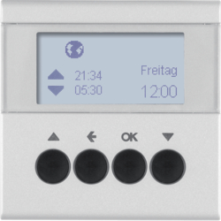 85741183 Blind time switch with display,  Berker S.1/B.3/B.7, aluminium,  matt,  lacquered