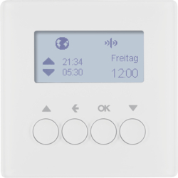 85745129 KNX radio blind time switch quicklink with display,  Berker Q.1/Q.3/Q.7/Q.9, polar white velvety