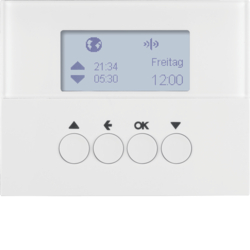 85745179 KNX radio blind time switch quicklink with display,  Berker K.1, polar white glossy