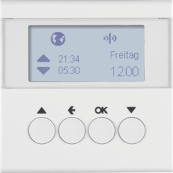 85745189 KNX radio blind time switch quicklink with display,  Berker S.1/B.3/B.7, polar white glossy