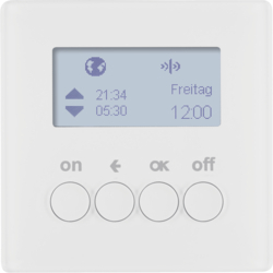 85745229 KNX radio timer quicklink with display,  Berker Q.1/Q.3/Q.7/Q.9, polar white velvety
