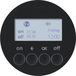 85745231 KNX radio timer quicklink with display,  Berker R.1/R.3/R.8/Serie 1930/R.classic,  black glossy