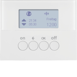 85745279 KNX radio timer quicklink with display,  Berker K.1, polar white glossy