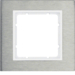 10113609 Frame 1gang Berker B.7, Stainless steel/polar white matt,  metal brushed