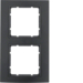 10123005 Frame 2gang Berker B.3, Aluminium black/anthracite matt,  aluminium anodised