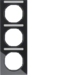10132225 Frame 3gang vertical with labelling field,  Berker R.3, black glossy