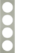 10142214 Frame 4gang Berker R.3, stainless steel/polar white