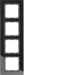 10146616 Glass frame 4gang Berker B.7, glass black/anthracite matt