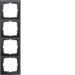 10149949 Frame 4gang Berker S.1, anthracite,  matt