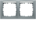 10229959 Frame 2gang horizontal with labelling field,  Berker S.1, aluminium matt