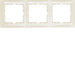 10238912 Rahmen 3fach waagerecht mit Beschriftungsfeld,  Berker S.1, weiß glänzend