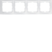 10248919 Frame 4gang horizontal with labelling field,  Berker S.1, polar white glossy