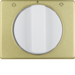 10770102 Centre plate with rotary knob for rotary switch for blinds Berker Arsys,  gold/polar white,  matt/glossy,  aluminium anodised