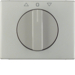 10777104 Centre plate with rotary knob for rotary switch for blinds Berker K.5, stainless steel,  metal matt finish
